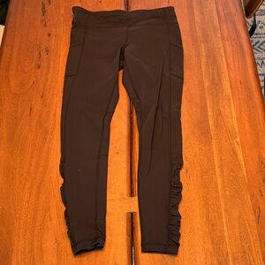Lululemon leggings with ruching detail - black